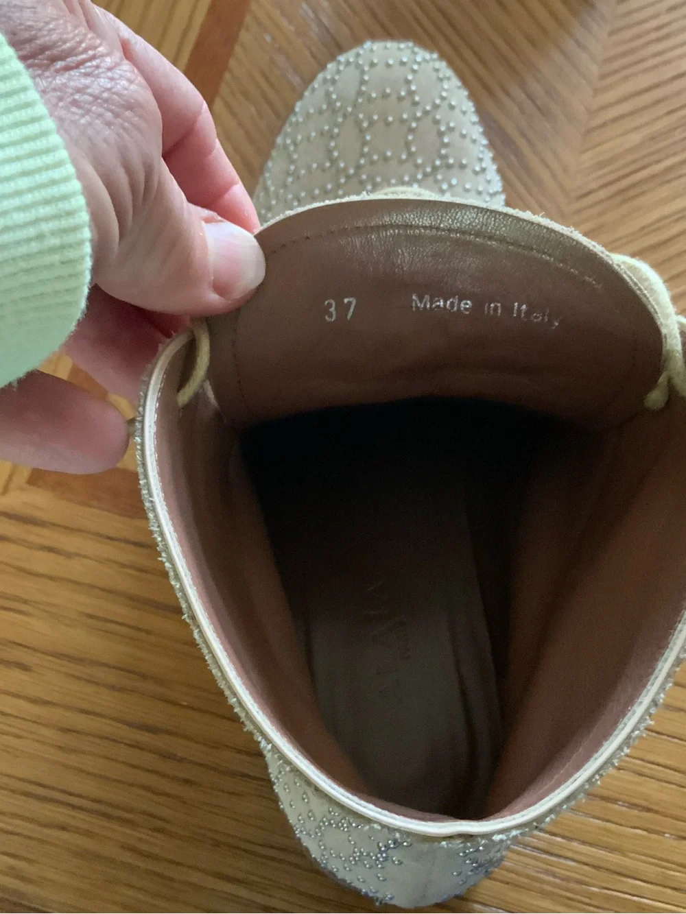Alaïa Light Beige Suede Studded Chukka Boots
